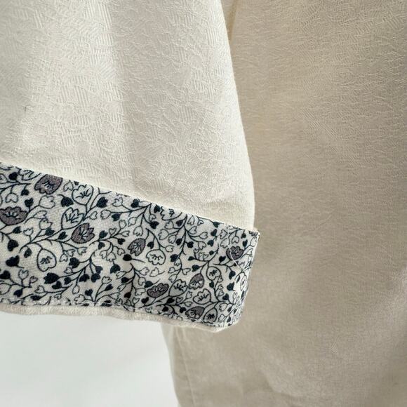 Robert Graham Woven Button Front Short Sleeve Shirt White Jacquard Damask M - Picture 7 of 8